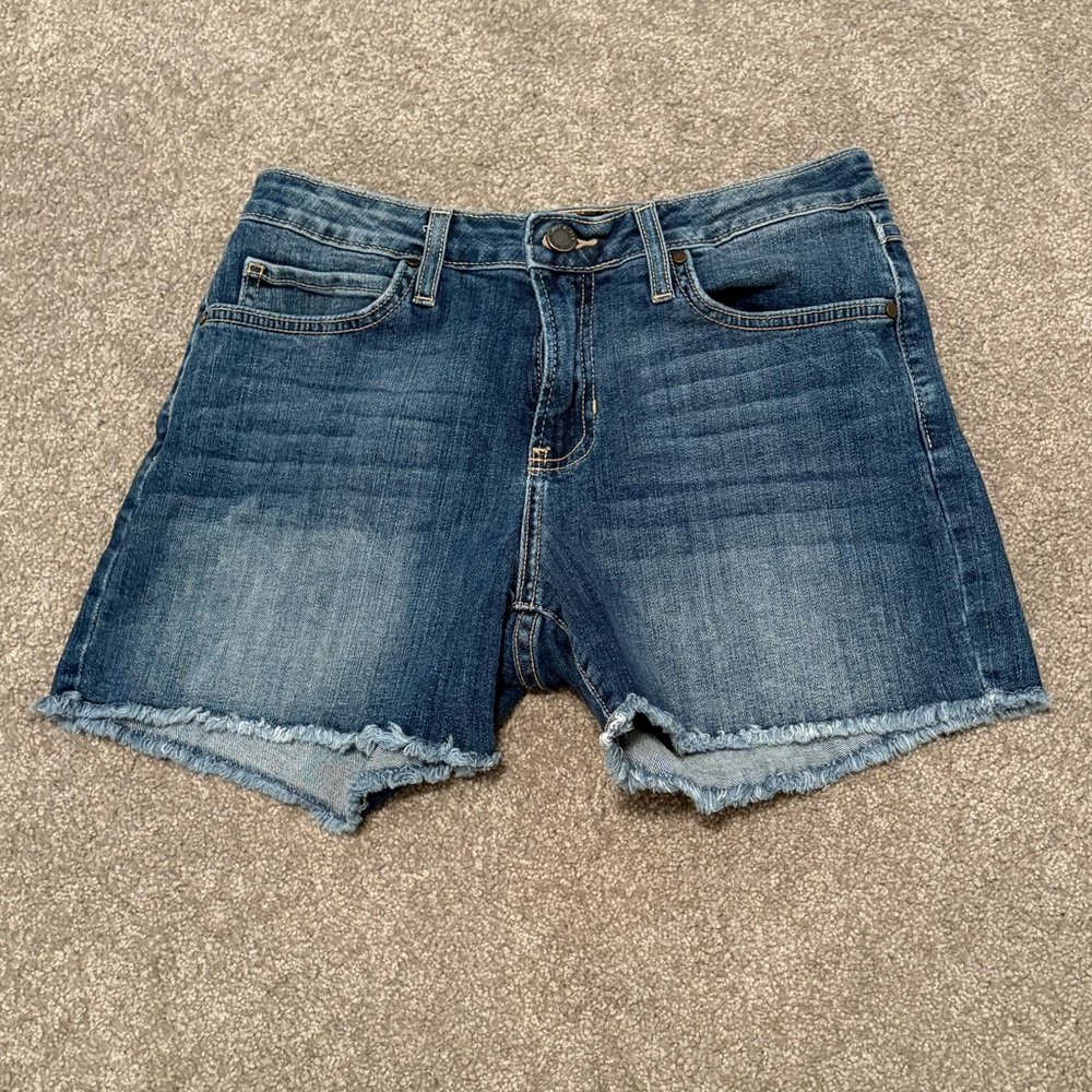 Just Black Distressed Hem Denim Shorts